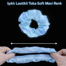 Esranın Dünyası Soft Mavi Renk LED Işıklı Lastikli Saç Tokası