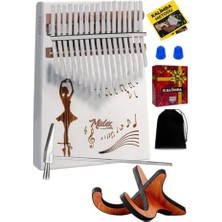 Esranın Dünyası Midex KLX-540-PAK Beyaz Renk Gerçek Ağaç Kalimba 17 Tuşlu Full Set