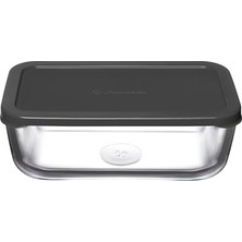 Esranın Dünyası Paşabahçe Snow Box Saklama Kabı 1225 cc Plastik Gri Kapaklı