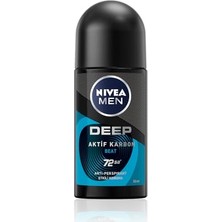 Esranın Dünyası Nıvea Men Erkek Roll-On Deodorant Deep Beat 50 Ml, 72 Saat Ter ve Ter Kokusuna Karşı Anti Perspirant Koruma