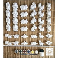 Esranın Dünyası 36 Adet (3d) Hayvanlar Alemi Taş Boyama Figür Çocuk Gelişimi Boyama Etkinlik Seti Zoo Stone Painting