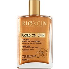 Esranın Dünyası Bioxcin Gold On Skin Kuru Yağ – Yasemin, Manolya, Hanımeli, Kalendula ve Hindistan Cevizi Yağları Içeren Işıltı Veren Nemlendirici – 100 ml – Tüm Cilt Tipleri Için