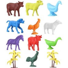 Esranın Dünyası Toy Play 12 Parça Renkli Mini Çiftlik Hayvanları Figür Seti 4-6 cm SKU676