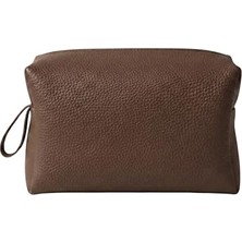 Esranın Dünyası Deri Erkek Bakım Çantası Seyahat Organizeri – Tıraş Çantası, Kişisel Bakım ve Kozmetik Düzenleyici, Fermuarlı Geniş Hacimli Dopp Kit Kahverengi