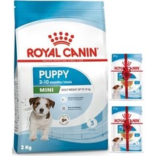 Esranın Dünyası Royal Canin Mini Puppy Küçük Irk Yavru Köpek Sı 2 kg + 2 Adet 85 gr Pouch Konserve Yaş  Hediye