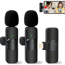 Esranın Dünyası Kablosuz Yaka Yaka Mikrofon iPhone iPad Profesyonel Klip Mikrofon - Kablosuz Yönlü Kondenser Kayıt 2 Mikrofon Röportaj Video Podcast Vlog Youtube