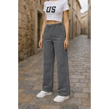 CEDY DENIM- Likralı Kumaş  Cepsiz Beli Lastikli Palazzo Pantolon  C640