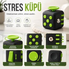 Esranın Dünyası Stres Küpü, Siyah ve Yeşil, Joystick ve Tıklatılabilir Düğmeler, Odaklanmayı Destekler, Kompakt ve Taşınabilir Fidget Oyuncağı