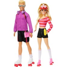 Esranın Dünyası Barbie & Ken 65. Yıl 2'li Parti Bebekler Barbie & Ken 65. Yıl 2'li Parti Bebekler ve 6 Aksesuarlı Set, Paten Teması, 65. Yıl Dönümü HXK90