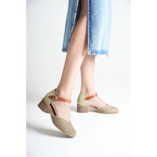Analin Shoes Kadın Hakiki Deri Burnu Kapalı Delikli Sandalet
