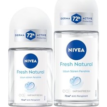Esranın Dünyası Nıvea Kadın Roll-On Deodorant Fresh Natural 50ML ve Mini Roll-On 25ML, 72 Saat Anti-Perspirant Terlemeye Karşı Koruma