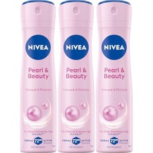 Esranın Dünyası Nıvea Kadın Sprey Deodorant Pearl&beauty, Ter ve Ter Kokusuna Karşı 48 Saat Anti-Perspirant Koruma 150ML x 3 Adet, Pürüzsüz Koltuk Altı, Avantajlı Paket