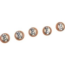Esranın Dünyası 5 Adet 15 mm Köpek Düğme (Somon)