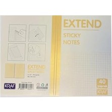 Esranın Dünyası Yapışkanlı Not Kağıdı Extend 96X146MM 2X20 Yaprak Kareli Sarı