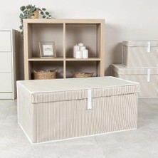 Esranın Dünyası Orret Home Çok Amaçlı Kapaklı Sandık Tipi Hurç Organizer – Büyük Boy Saklama Kutusu – Dolap Içi, Yatak Altı ve Baza Altı Için Sert ve Dayanıklı Depolama Çözümü – Katlanabilir (Krem, 70X40X30 Cm)