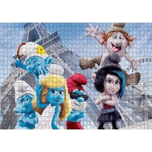 Esranın Dünyası Cakatablo Eyfel Kulesi ve Şirinler 1000 Parça Puzzle Yapboz Mdf Ahşap