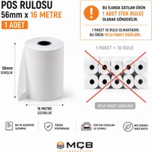 Mçb Group Umur 56x16 Termal Pos Kağıdı Rulosu Tekli Rulo - Tüm Pos Cihazlara Uyumlu