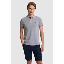 U.s. Polo Assn. Erkek Gri Melanj Tişört Basic 50326975-VR086