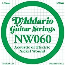 Esranın Dünyası Daddario NW060 Elektro ve Akustik Tek Tel, 5li Paket, (Kalin Mi),