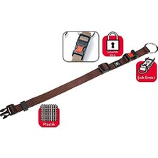 Esranın Dünyası Kilitli Boyun Tasma S 30-45 cm 15MM, Kahverengi
