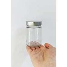 Esranın Dünyası 350 ml Metal Derin Kapaklı Kavanoz Seti, 6 Adet, Şeffaf Cam