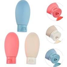 Esranın Dünyası Kyrotech 3’lü Seyahat Tipi Doldurulabilir Şişe Seti – 60 ml Boş Krem ve Şampuan Kabı, Sızdırmaz Kapaklı, Taşıma Çantalı, Kozmetik, Losyon ve Jel Için Uygun