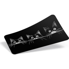 Esranın Dünyası Minesk 90X40 cm Xxl Gaming Mouse Pad [high Density Hybrid Kumaş] [kaymaz Taban] [yüksek Çözünürlüklü Baskı] Fare Altlığı Oyuncu Mousepad (3 Cats)