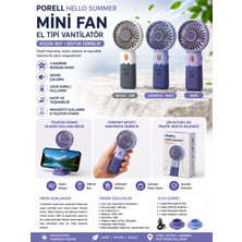 Mini Fan Şarjlı El Vantilatörü 3 Kademeli USB Şarjlı Taşınabilir Telefon Standlı Mini Fan