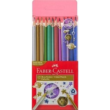Esranın Dünyası Faber-Castell Üçgen Kuru Boya Kalemi Metalik Renkler 12'li