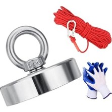 Esranın Dünyası Dünya Magnet Magnet Fishing Halatlı Eldivenli Dyum Pot Mıknatıs Seti, 80MM  Kancalı Mıknatıs Balıkçılığı