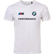 Etifa Tekstil Unisex Beyaz %100 Pamuk Regular Fit Tişört – Bmw Baskılı, Günlük & Spor T-Shirt