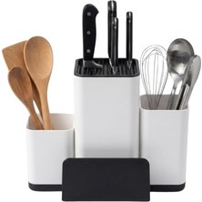 Esranın Dünyası Bıçak Organizeri ve Mutfak Gereçleri Düzenleyici – Çok Bölmeli Kaymaz Tabanlı Modern Bıçaklık, Ahşap ve Metal Bıçaklara Uygun Saklama Standı, Kaşık Spatula ve Kepçe Düzenleyici