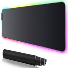 Esranın Dünyası Klasse Rgb Mouse Pad 80X30 Cm, 4 mm Kalınlık, Parlak Su Geçirmez Yüzey, Oyuncu Gaming Xxl Mausepad, 14 Farklı Renk Modu (Parlak Siyah)