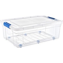 Esranın Dünyası Glassy Şeffaf Tekerlekli 60 L Saklama Kabı - 47,5X69,5X27,5 (H) cm