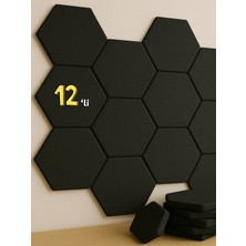 Beylini 12'li Akustik Panel Keçe Kendinden Yapışkanlı Duvar Kaplama Ses ve Isı Yalıtım Duvar Kaplama 10 mm Kalınlık 26X30 cm