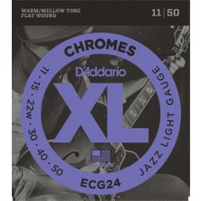 Ernie Ball Daddarıo ECG24 Elektro Gitar Tel Seti, Chromes, 11-50, Jazz Lıght