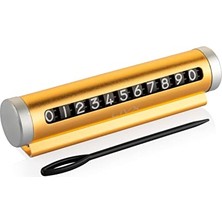 Esranın Dünyası Livx Alüminyum Kasa Çevirmeli Araç Içi Park Telefon Numaratör Park Numarası Parkmatik Araç Torpido Üstü Parktel Telefon Yazısı Gold Onbnl-Gold