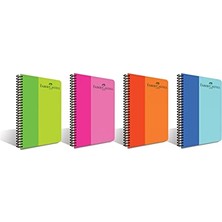 Esranın Dünyası Faber-Castell Spiralli Defter, 100 Yaprak, 70G Kağıt, A4, Çizgili, 500 Mikron Pp Kapak, Dayanıklı ve Çevre Dostu, Asorti Renkler