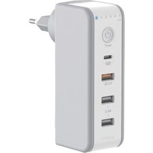 BUDY 30W Pd Hızlı Şarjlı Zaman Ayarlı USB Priz 180° Döner Fişli Qc3.0 Type-C