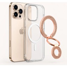 Casen Universal Simli Gold  3 Kademeli Katlanabilir Magsafe Telefon Standı