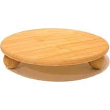 Esranın Dünyası Smartizi Top Ayaklı Mini Bambu Sunumluk - 12 cm Yuvarlak Doğal Ahşap Stand - Kahve Yanı, Lokumluk, Mumluk ve Dekoratif Altlık