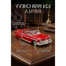 MarkEntegra 1:24 Ölçekli Kırmızı 1958 Chevy Impala Metal Model Araba