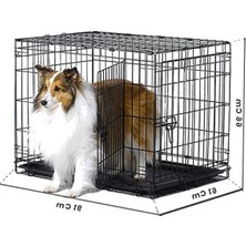 MarkEntegra Siyah Metal Köpek Kafesi 91X61X66 cm