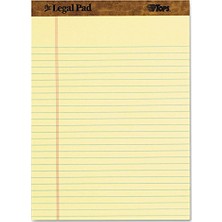 Esranın Dünyası The Legal Pad Yazma Pedleri, 20,8 cm x 25,08 cm x 25,08 Cm, Kanarya Kağıdı, Yasal Kural, 50 Yaprak, 3'lü Paket (75327)