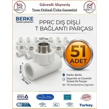 Berke PPRC Dış Dişli TE - 20x1/2'' - 51 Adet
