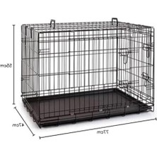 MarkEntegra Metal Kedi Köpek Kafesi Siyah 77X47X55CM