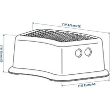 MarkEntegra Ikea Försıktıg Çocuk Basamağı, Beyaz-Turkuaz, 37X13 cm