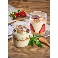 Esranın Dünyası 6'lı Kapaklı Tiramisu Kabı, Şeffaf Mika, Buzdolabı Uygun