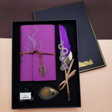 Esranın Dünyası Mr Nostalji Ajanda Divit Kalem Seti Mürekkepli Divit Kalem Seti Özel Tasarım Özel Hediye (Mor)