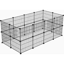 Esranın Dünyası 24 Panel Küçük Hayvan Kedi Köpek Kuş Evi Kafesi Oyun Parkı Portatif Modüler Taşınabilir Metal Tel